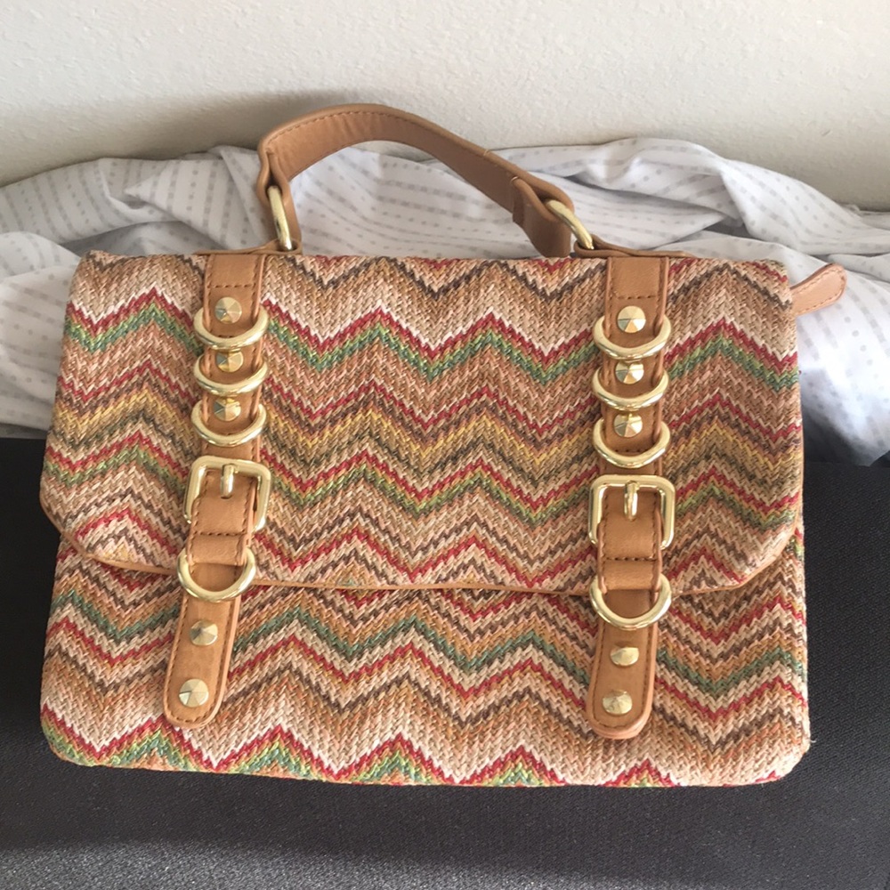 OLIVIA + JOY Crossbody Bag Purse with gold accents